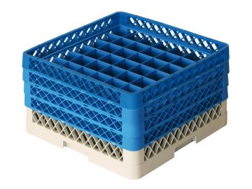 Panier lave vaisselle professionnel 500x500x260 mm pour 49 verres ø63 mm