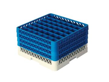 Panier lave vaisselle 500x500x260 mm pour 49 verres à pied ø63 mm