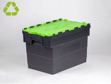 Bac navette avec couvercle 600x400x420 mm 72L Distribox NOIR - VERT