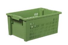 Drehstapelbehälter 600x400x270 mm perforiert, 50 Liter, grün