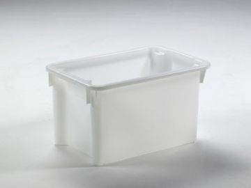 Caisse alimentaire gerbable emboitable 600x400x330 mm 50L BLANCHE