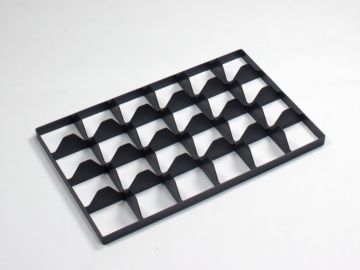 Niedrige Facheinteilung mit 24 Fächer für behälter 600x400 mm, Schwarz (pro Stück)