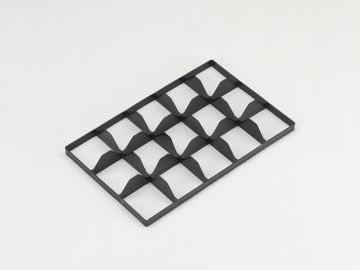 Niedrige Facheinteilung mit 15 Fächer für behälter 600x400 mm, Schwarz (pro Stück)