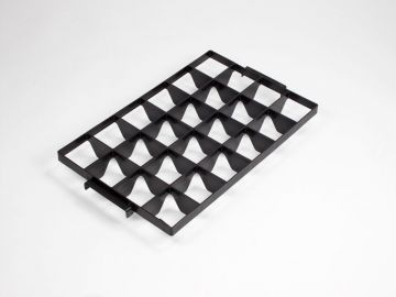 Toprahmen Facheinteilung mit 24 Fächer für behälter 600x400mm, Schwarz (pro Stück)