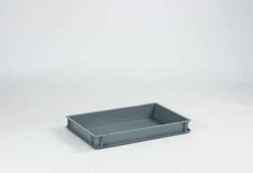 Euronorm Kunststoffkiste Stapelbehälter 600x400x70 mm, 18 Liter, mit Griffleiste (pro Stück)