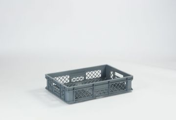 Euronorm Kunststoff Stapelbehälter Perforiert 600x400x130mm, 24L, Grau (pro Stück)