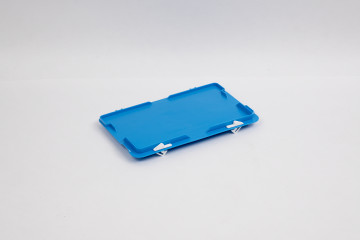 E-line Scharnierdeckel mit Schnappverschlüssen 300x200mm, Euronorm, Blau (pro Stück)