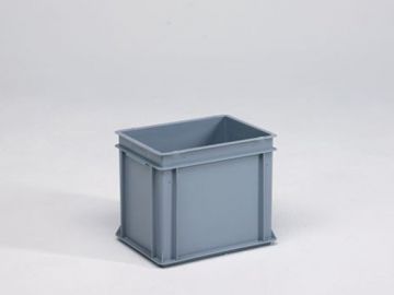 E-line Normbox Stapelbare Kunststoffbehälter 400x300x325mm 30 L, Grau PP Virgin (pro Stück) (zuvor 3-205-0)