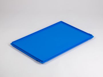 Couvercle caisse plastique à charnière 600x400 mm BLEU