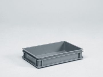 E-line Normbox Stapelbare Kunststoffbehälter 600x400x120mm 20 L, Grau PP Virgin (pro Stück) (zuvor 3-200-0)