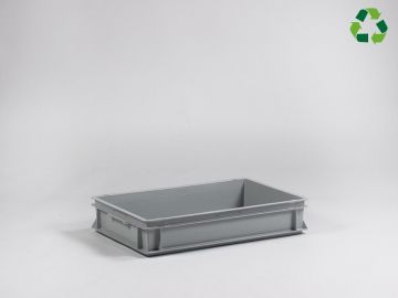 E-line Normbox Stapelbare Kunststoffbehälter 600x400x120mm 20 L, Grau (pro Stück)
