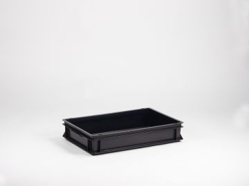 stapelbarer Behälter 20 Liter, 600 x 400 x 120 mm ESD-Ausführung (pro Stück)