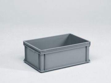 E-line Normbox Stapelbare Kunststoffbehälter 600x400x220mm 40 L, Grau PP Virgin (pro Stück) (zuvor 3-201G-0)