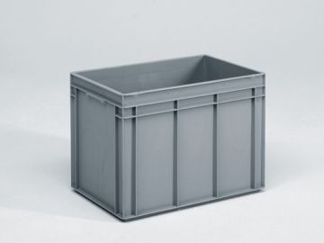 E-line Normbox Stapelbare Kunststoffbehälter 600x400x425mm 90 L, Grau PP Virgin (pro Stück) (zuvor 3-209G-0)
