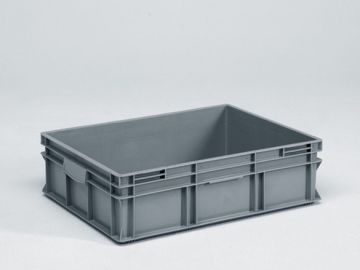 E-line Normbox Stapelbare Kunststoffbehälter 800x600x220mm 90 L, Grau PP Virgin (pro Stück) (zuvor 3-221-0)
