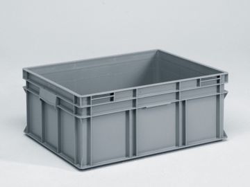 E-line Normbox Stapelbare Kunststoffbehälter 800x600x325mm 134L, Grau PP Virgin (pro Stück) (zuvor 3-220-0)