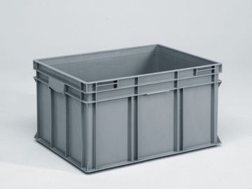 E-line Normbox Stapelbare Kunststoffbehälter 800x600x425mm 175L, Grau PP Virgin (pro Stück) (zuvor 3-219-0)