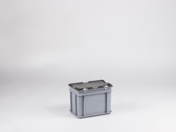 stapelbarer Kunststoffbehälter 9 Liter mit Deckel
