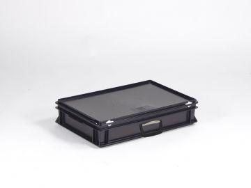 stapelbarer Koffer 20 Liter,   600 x 400 x 135 mm,  ESD-Ausführung (pro Stück)