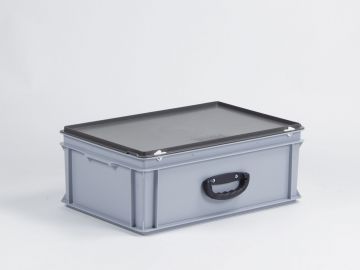 Mallette de transport plastique 600x400x235 mm 40L GRIS