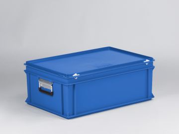 Malle de rangement plastique 600x400x235 mm 40L poignées alu, VERT