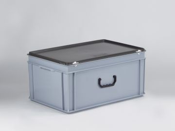 Kunststoffkoffer E-line Euroline mit einem Griff, stapelbar, 600x400x340 mm, 60L