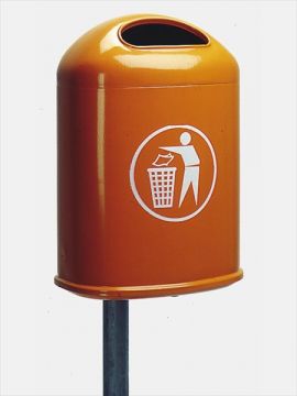 City Abfallbehälter 40x30x60cm, 42 Liter, verzinkter Stahl, orange (pro Stück)