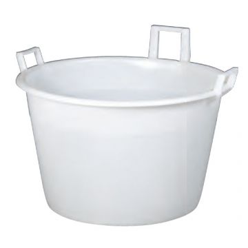 Baquet plastique grande taille alimentaire rond 160 litres BLANC