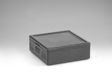EPP Thermobox, Pizzabox, 480x480x165 mm, 26 ltr, mit Deckel, schwarz (pro Stück)