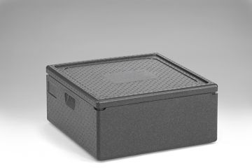 EPP Thermobox, Pizzabox, 595x595x280 mm, 62 ltr, mit Deckel, schwarz (pro Stück)