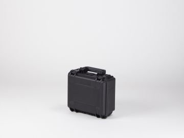 stoßfester wasserdichter Kunststoffkoffer, 258x243x118 mm, schwarz, inkl. Blockschaum