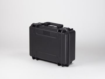 stoßfester wasserdichter Kunststoffkoffer, 446x366x176 mm, schwarz, inkl. Blockschaum