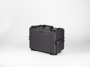 stoßfester wasserdichter Kunststoffkoffer, 555x428x306 mm, schwarz, inkl. Blockschaum