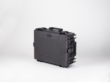 stoßfester wasserdichter Kunststoffkoffer, 594x473x215 mm, schwarz, inkl. Blockschaum