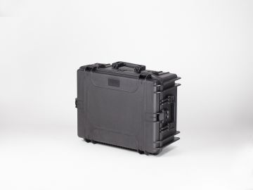 stoßfester wasserdichter Kunststoffkoffer, 594x473x270 mm, schwarz, inkl. Blockschaum