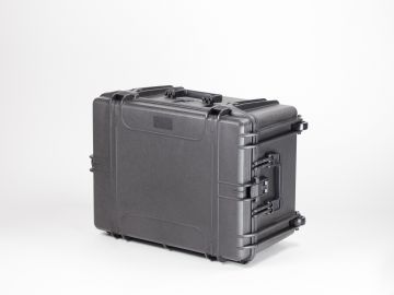 stoßfester wasserdichter Kunststoffkoffer, 687x528x366 mm, schwarz, inkl. Blockschaum