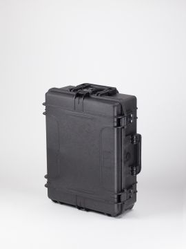 stoßfester wasserdichter Kunststoffkoffer, 604x473x225 mm, schwarz, inkl. Blockschaum