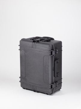 stoßfester wasserdichter Kunststoffkoffer, 604x473x283 mm, schwarz, inkl. Blockschaum