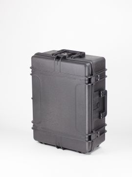stoßfester wasserdichter Kunststoffkoffer, 687x528x286 mm, schwarz, inkl. Blockschaum