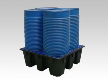 Auffangwanne 450 liter, 1280x1280x485mm, mit Gitter aus Polyethylen (pro Stück)