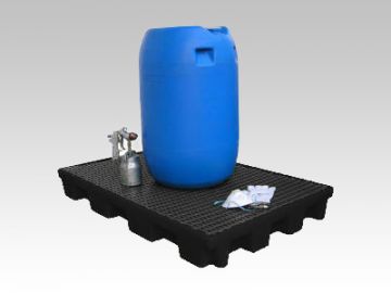 Auffangwanne 120 Liter, 1270x825x150 mm, mit Kunstfoff-Gitterrost (pro Stück)