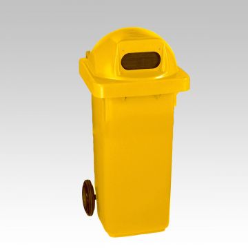 2-Rad Mülltonne MGB 120L Gelb, Runddeckel mit Ovaler Einwurföffnung (pro Stück)
