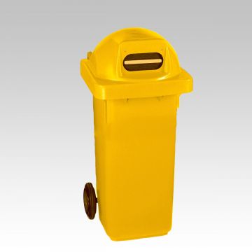 2-Rad Mülltonne MGB 120L Gelb, Runddeckel mit Einwurfschlitz (pro Stück)