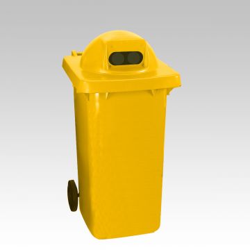 2-Rad Mülltonne MGB 240L Gelb, Runddeckel mit 2 Einwurföffnungen (pro Stück)