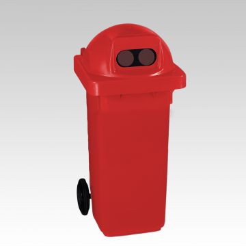 2-Rad Mülltonne MGB 120L Rot, Runddeckel mit 2 Einwurföffnungen (pro Stück)
