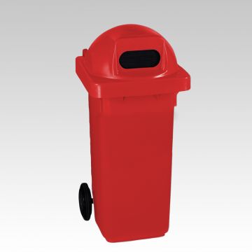 2-Rad Mülltonne MGB 120L Rot, Runddeckel mit Ovaler Einwurföffnung (pro Stück)