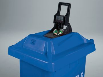 2-Rad Mülltonne 120 Liter, mit Konserve-presse blau (pro Stück)