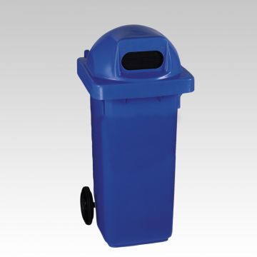 2-Rad Mülltonne MGB 120L Blau, Runddeckel mit Ovaler Einwurföffnung (pro Stück)