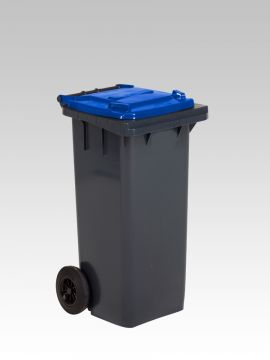 Conteneur poubelle 120 litres GRIS couvercle BLEU