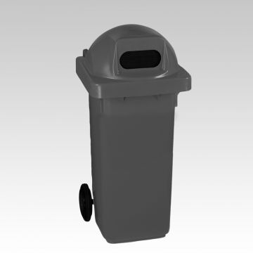 2-Rad Mülltonne MGB 120L Schwarz, Runddeckel mit Ovaler Einwurföffnung (pro Stück)